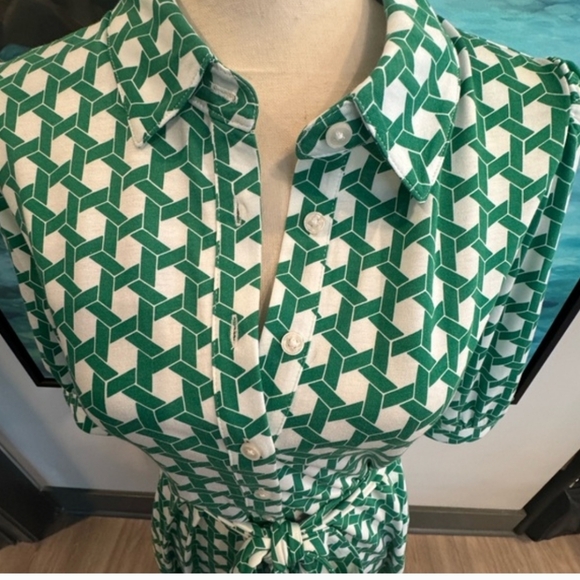 Green Polka Dot Midi Dress - Picture 6 of 6